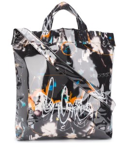 graffiti print tote bag