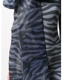 tiger print bodycon jumpsuit with oversized bow detail 