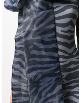 tiger print bodycon jumpsuit with oversized bow detail 