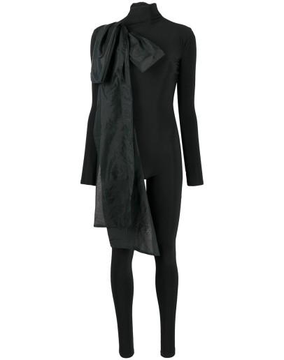 body con jumpsuit with oversized bow detail