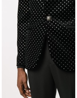 shawl lapel encrusted blazer