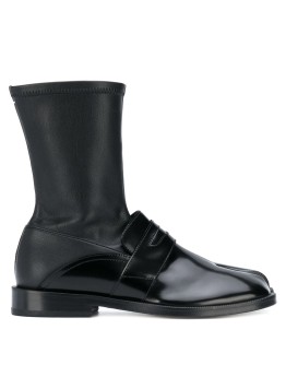 Tabi leather loafer boots