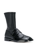 Tabi leather loafer boots