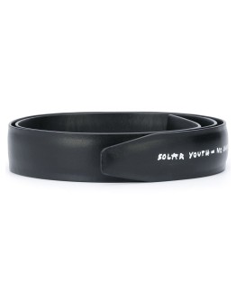 slogan print touch-strap belt