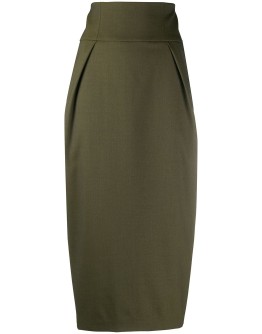 tailored wool pencil skirt
