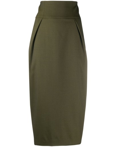 tailored wool pencil skirt
