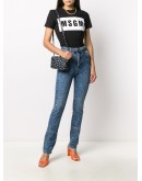 paint-splattered slim-fit jeans