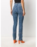 paint-splattered slim-fit jeans