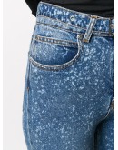 paint-splattered slim-fit jeans