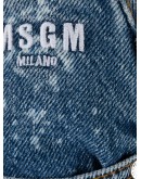 paint-splattered slim-fit jeans