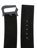 monogram buckle suede belt