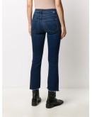 raw-cuff mid jeans