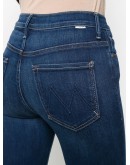 raw-cuff mid jeans