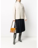 pleated mid-length skirt