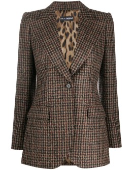 houndstooth fitted blazer