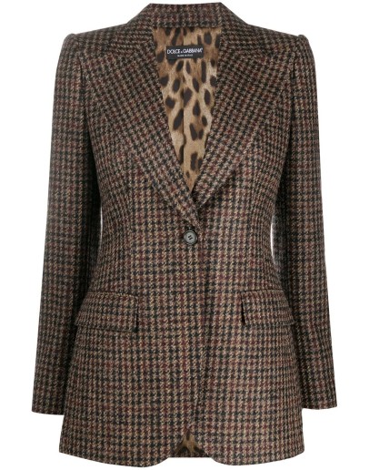 houndstooth fitted blazer