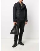 panelled hybrid bomber jacket 