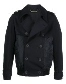 panelled hybrid bomber jacket 