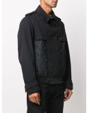 panelled hybrid bomber jacket 