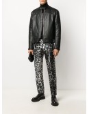 logo-hem biker jacket