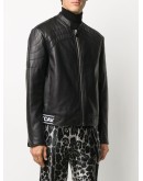 logo-hem biker jacket
