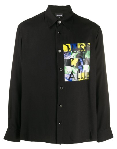graphic-patch long sleeved shirt