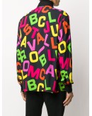 alphabet-print long sleeved shirt  