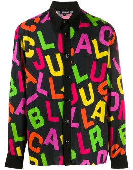 alphabet-print long sleeved shirt  