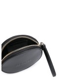 round leather bag