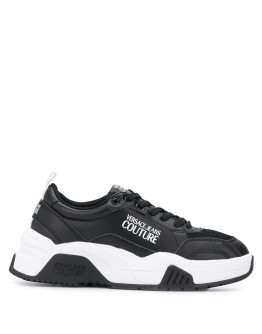 monochrome leather low-top sneakers