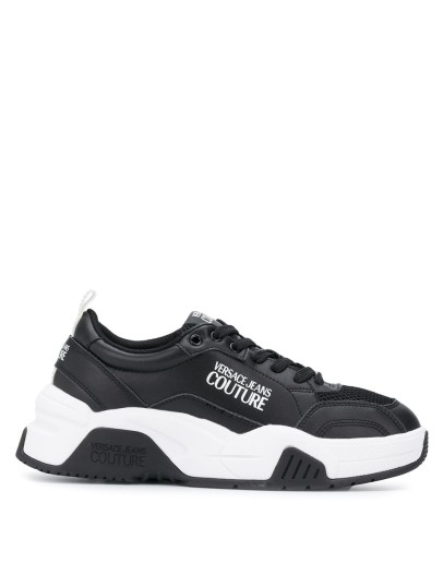 monochrome leather low-top sneakers