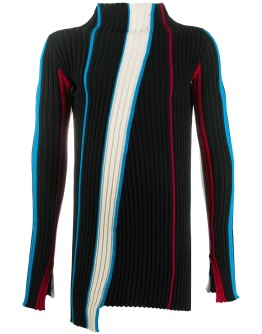 mock neck ribbed sweater