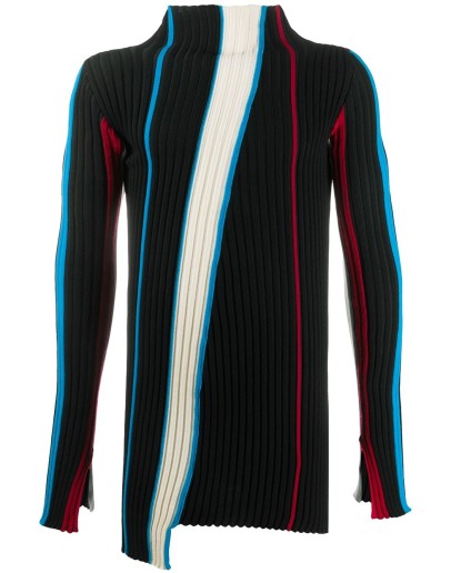 mock neck ribbed sweater