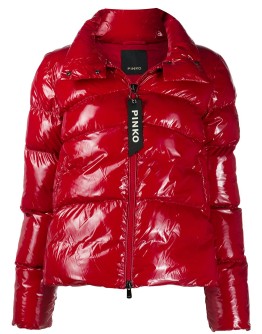 funnel-neck quilted coat 