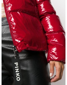 funnel-neck quilted coat 