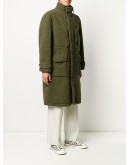 high-neck faux shearling coat