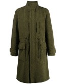 high-neck faux shearling coat