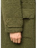 high-neck faux shearling coat