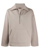 zipped loose-fit sweatshirt