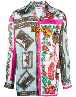 Roma/Mexico-print panelled shirt