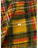 check-pattern frayed scarf