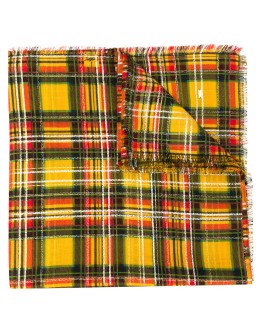 check-pattern frayed scarf