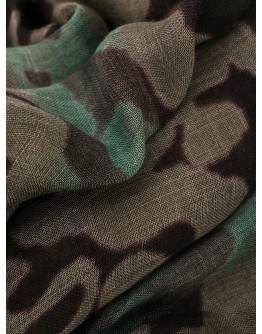 animal-print raw-edge scarf 