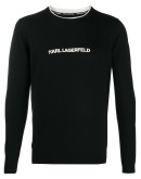 logo print fine knit jumper