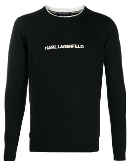 logo print fine knit jumper