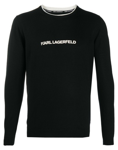 logo print fine knit jumper