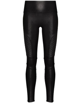 faux-leather high-rise leggings
