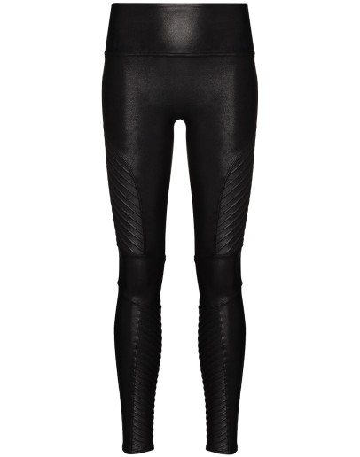 faux-leather high-rise leggings
