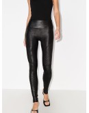 faux-leather high-rise leggings