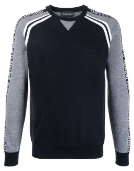 logo pattern crew-neck pullover